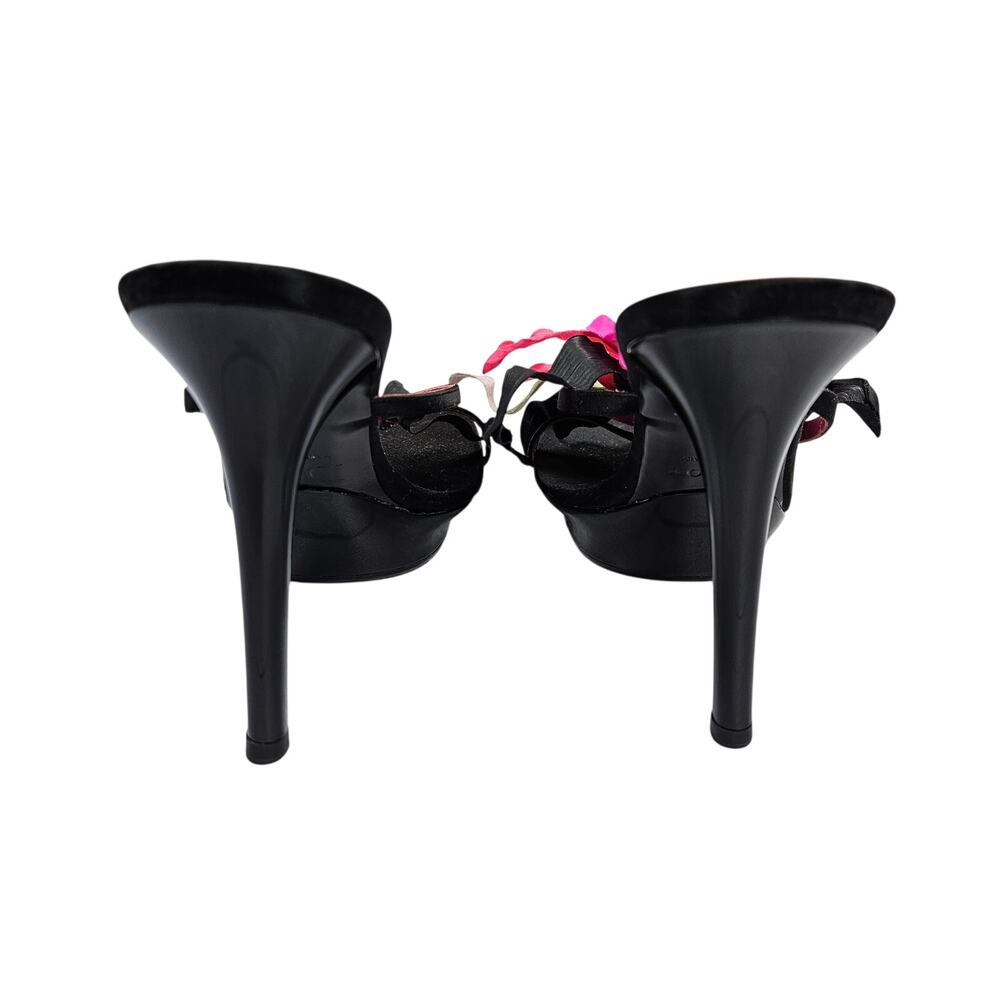 Y2k Dior Heels Hawaii Glamour Mules Black Satin Flower Detail Rare - Size 37 EU - Picture 9 of 16